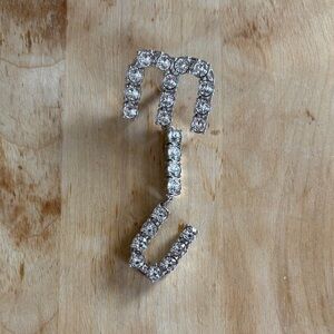 Miu Miu Crystal Initial Drop Earrings in Silver-Tone